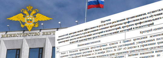 МВД России подготовило проект документа «Перечень показателей, критерии оценки эффективности...» для формирования рейтинга автошкол.