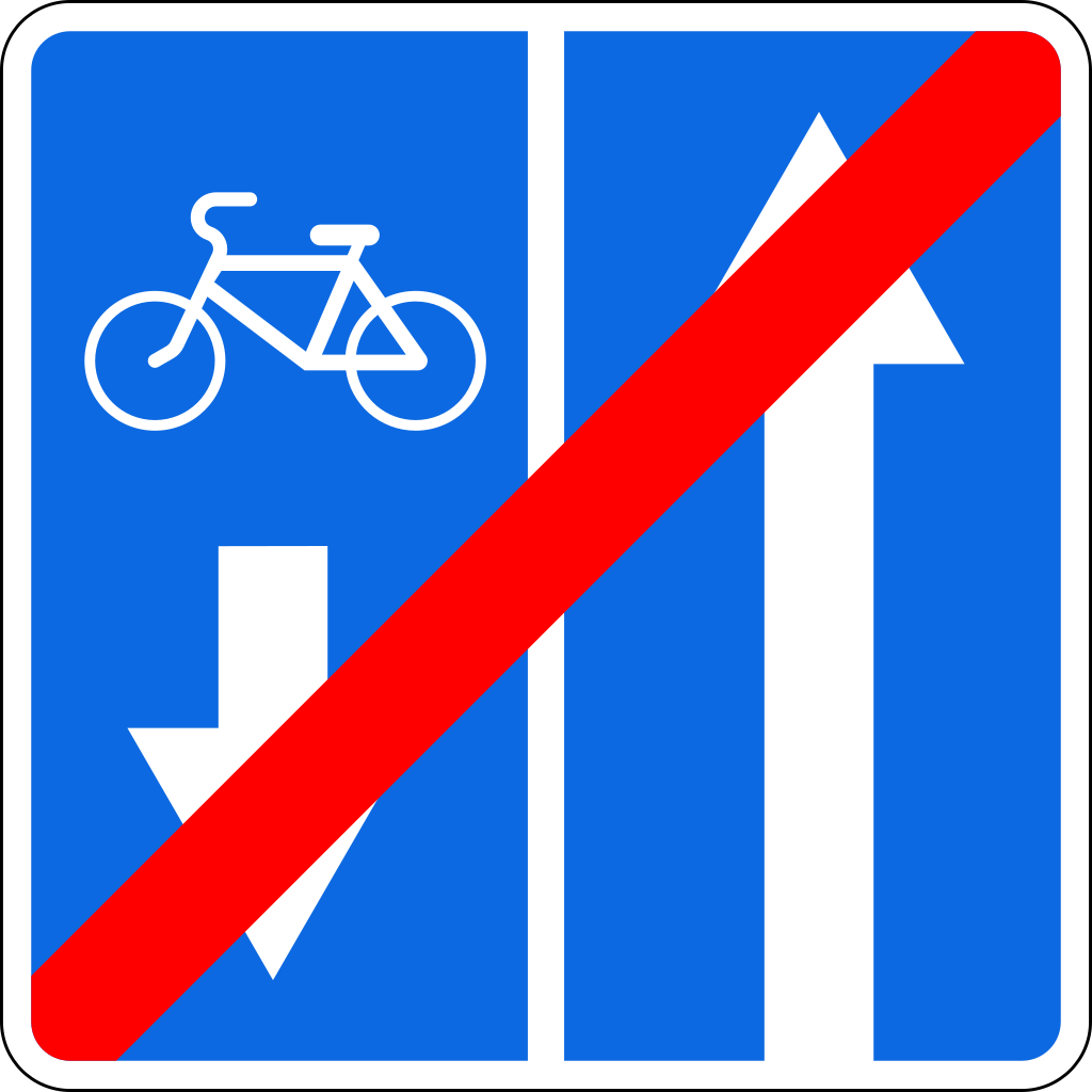 5.12.2  Конец дороги с полосой для велосипедистов